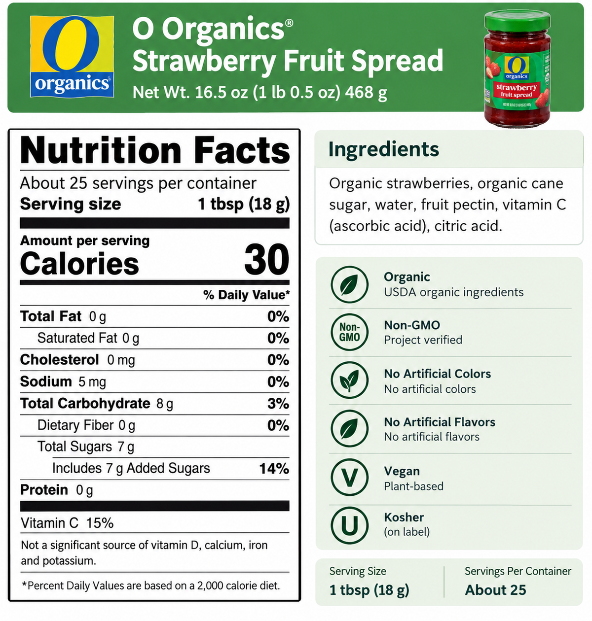 Organic Strawberry fruit spread